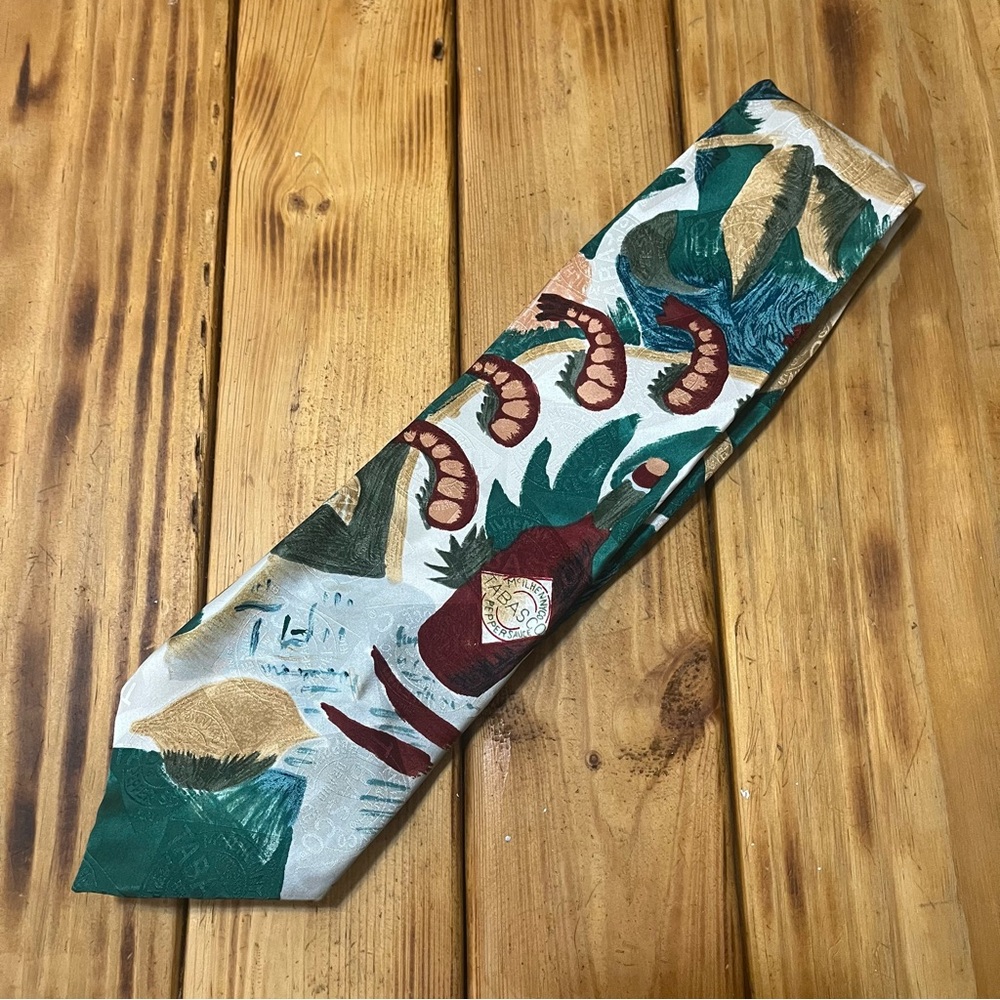 Tobasco Novelty Print Shrimp Cocktail Silk Tie